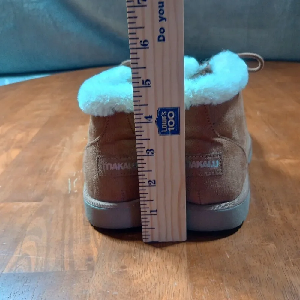 Makalu Kora Shearling Ankle Boots Women's‎ 8 Brown Faux Suede Winter